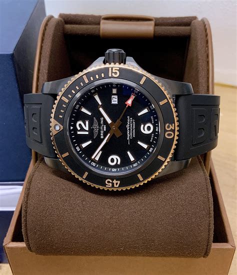 breitling superocean gold 18k|Superocean automatic 46 black steel.